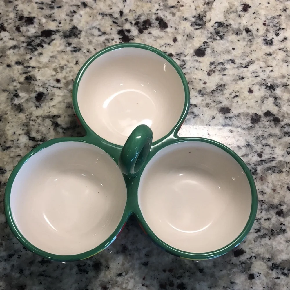 Beautiful Multi Colored Trio Serving Bowl Set